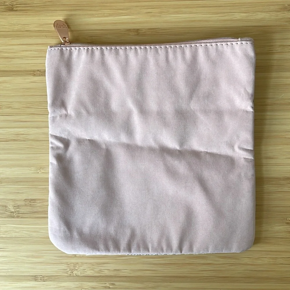 Ipsy Bag - Chic Pale Pink and Black Mesh Cosmetic Pouch with Rose Gold Zipper